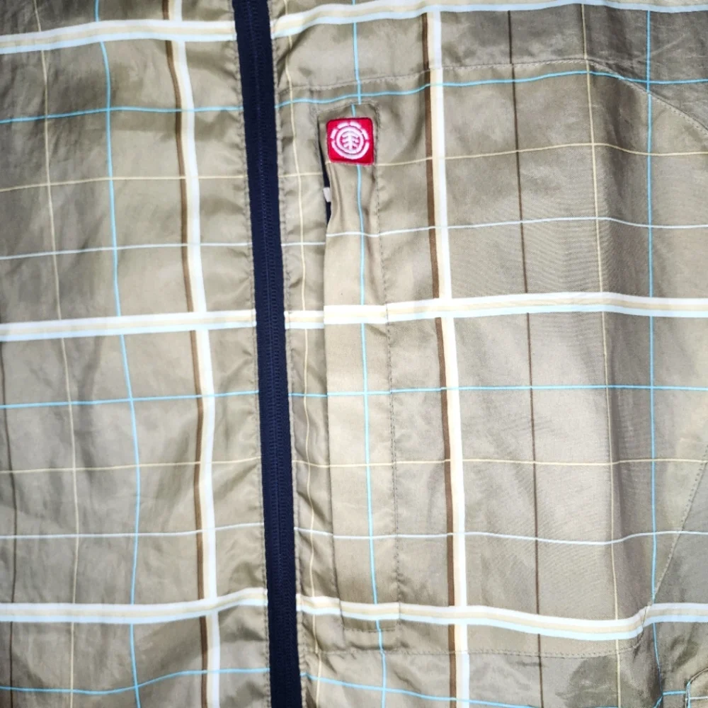 ELEMENT Beige Plaid Lightweight Jacket- Medium - Picture 2 of 9